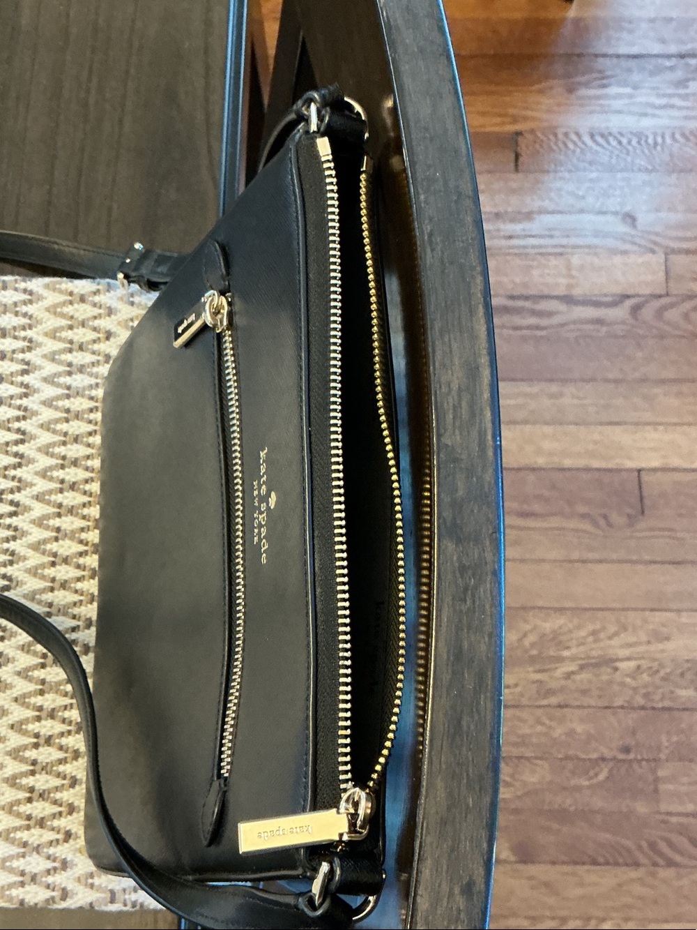 kate spade Black Saffiano Crossbody Messenger Bag with Gold Hardware - Picture 5 of 9